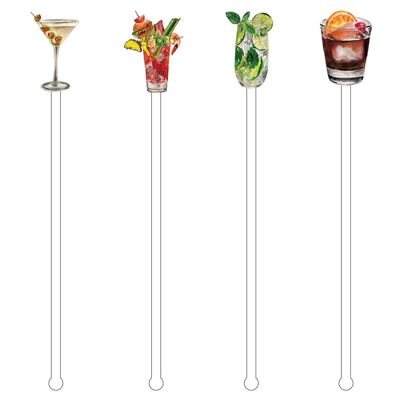 IT'S 5 O'CLOCK SOMEWHERE 'BUBBLY'S' ACRYLIC DRINK MARKERS