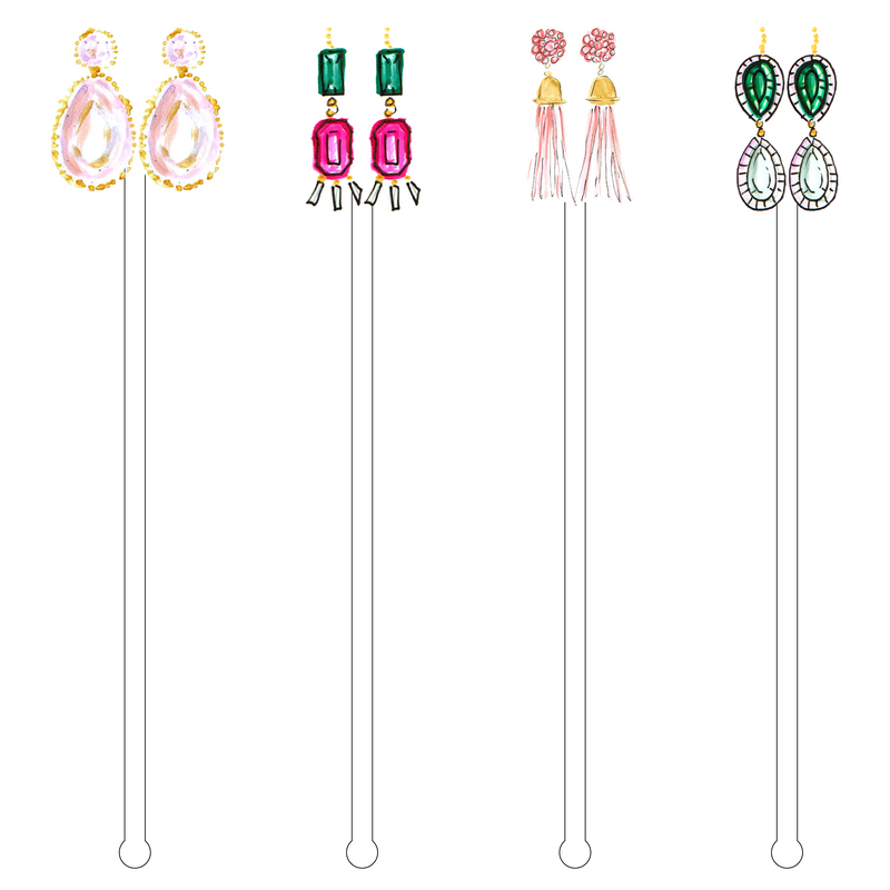 AS X EVELYN HENSON SHE'S ALL EARS 'BUBBLY'S' ACRYLIC DRINK MARKERS