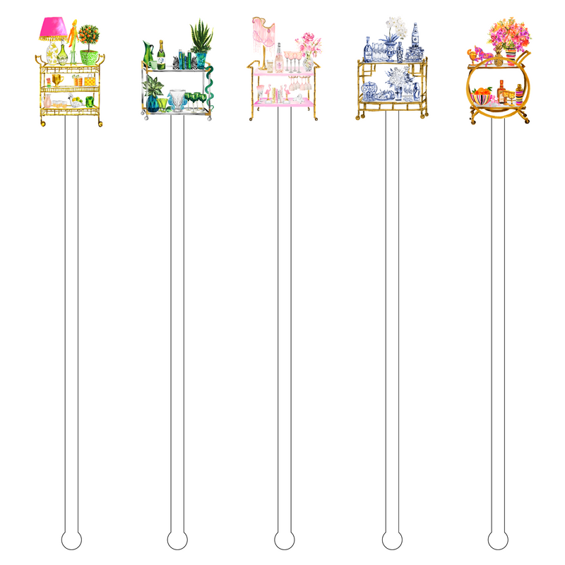 BOUGIE BAR CARTS 'BUBBLY'S' ACRYLIC DRINK MARKERS