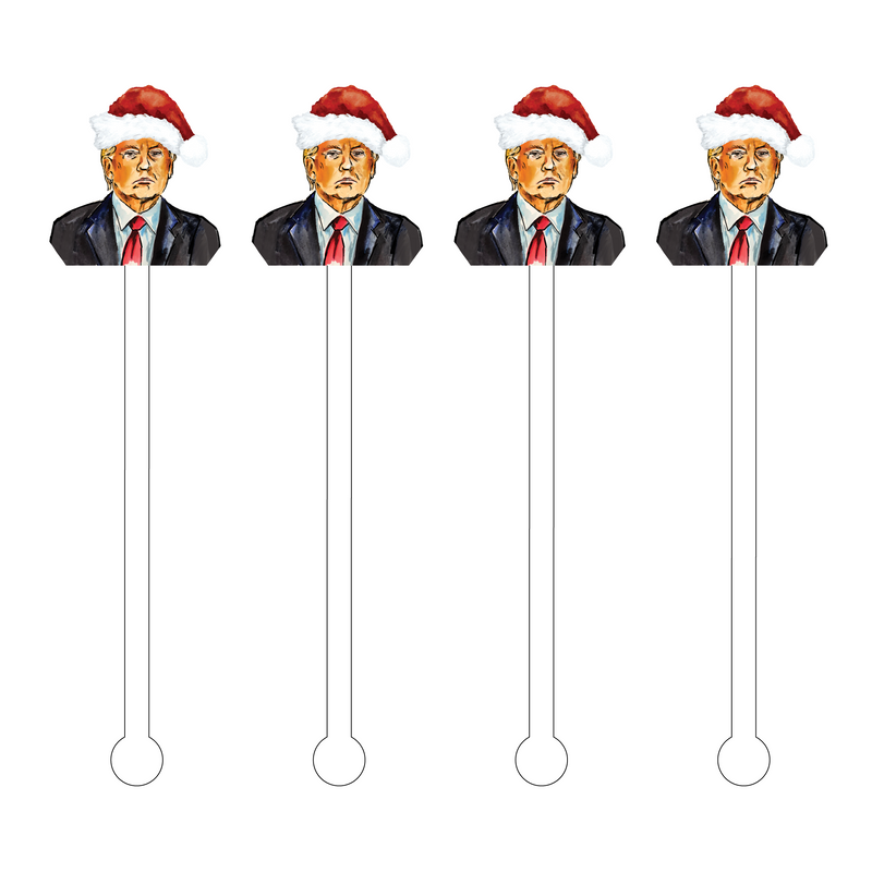 SANTA TRUMP ACRYLIC STIR STICKS