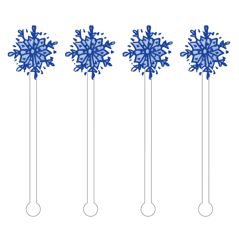 SWISS SNOWFLAKE ACRYLIC STIR STICKS