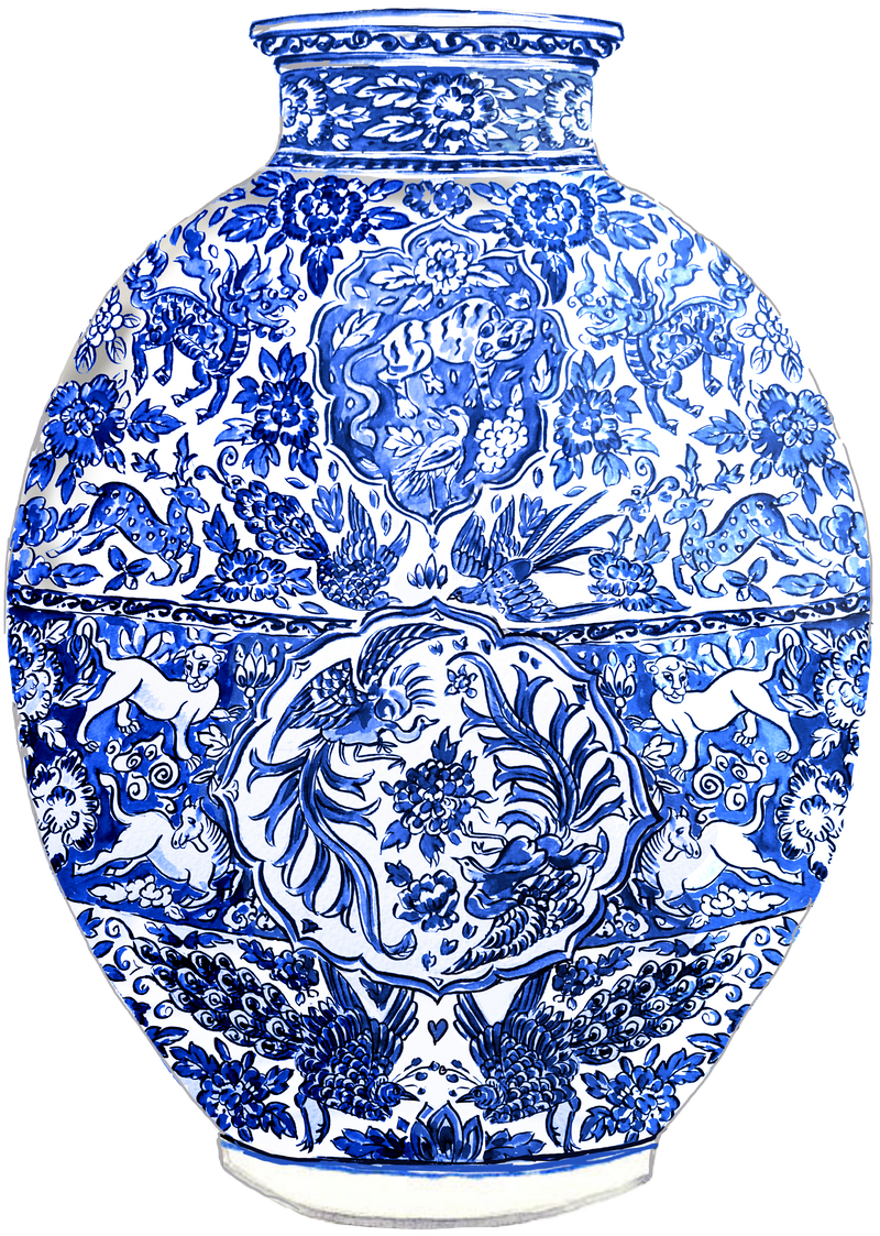 BLUE & WHITE GINGER JAR SHATTER STICK BUNDLE*