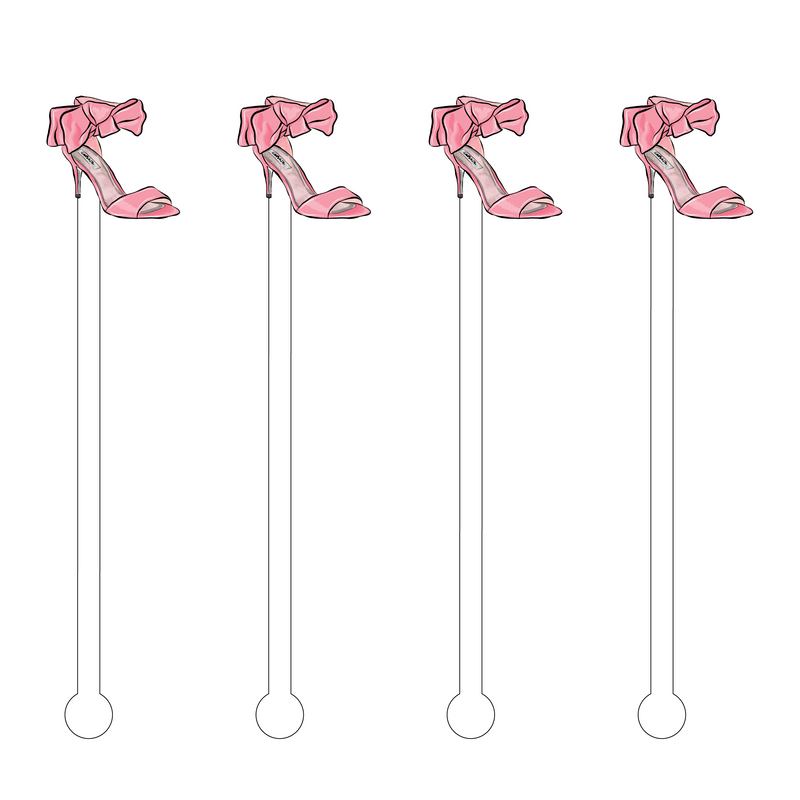 PINK STILETTO ACRYLIC STIR STICKS