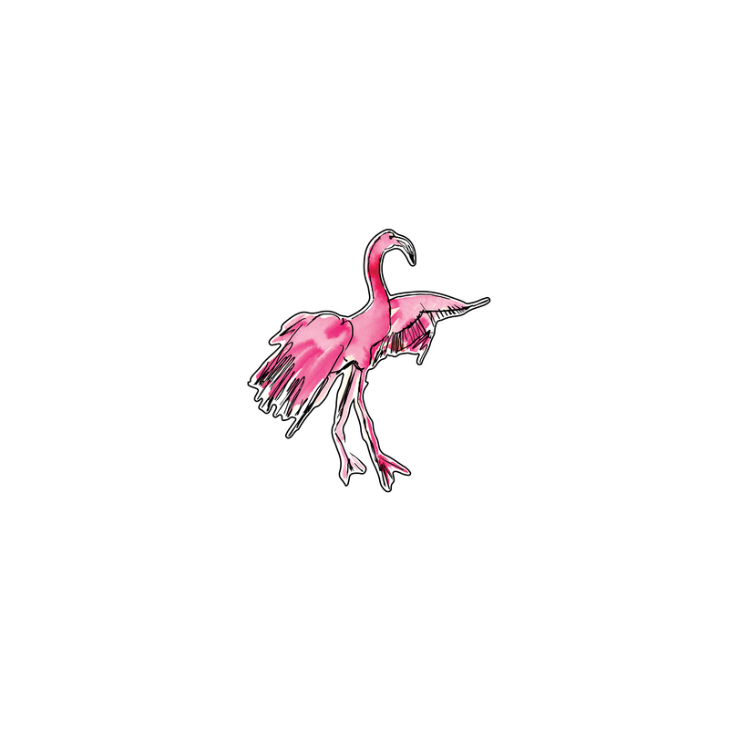 DANCING FLAMINGO ACRYLIC FLAT LAY ACCESSORY