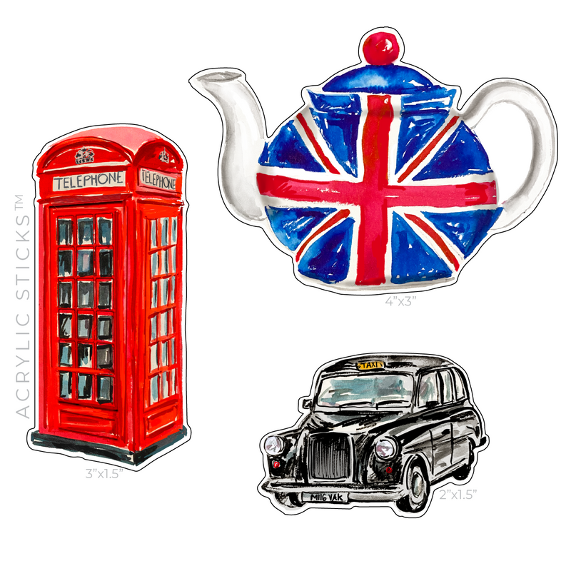 CALLING ON LONDON ACRYLIC FLAT LAY ACCESSORY COMBO