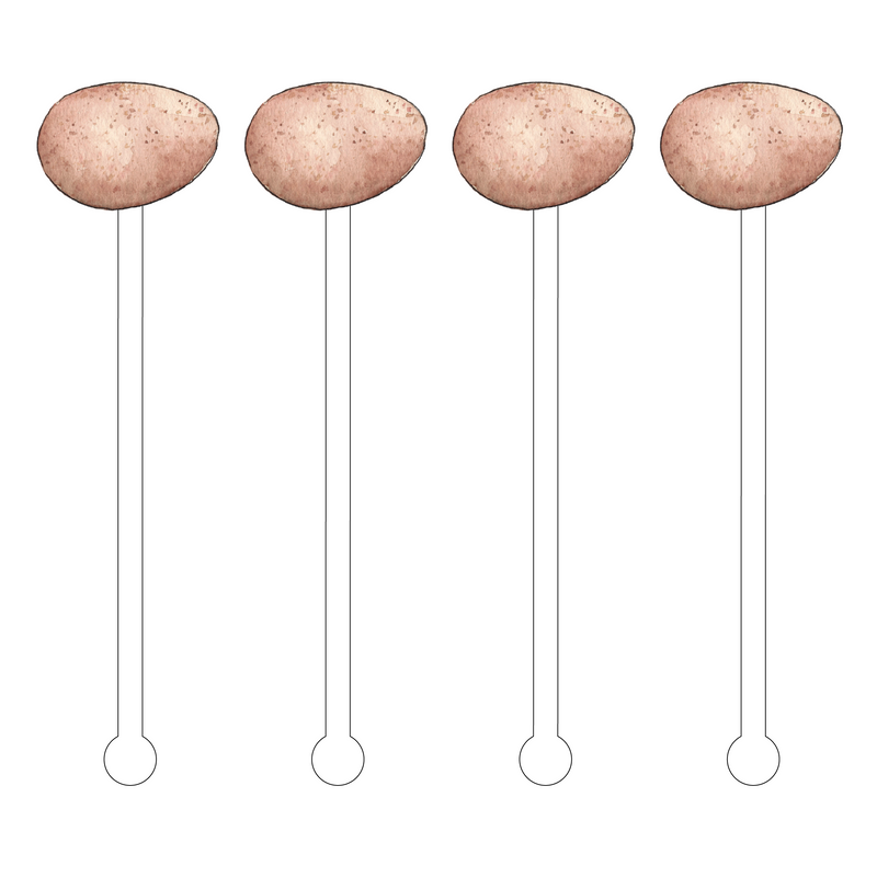 BROWN SPECKLED EGG ACRYLIC STIR STICKS