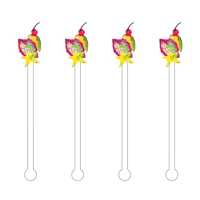 DRAGONFRUIT DREAM CLUSTER ACRYLIC STIR STICKS