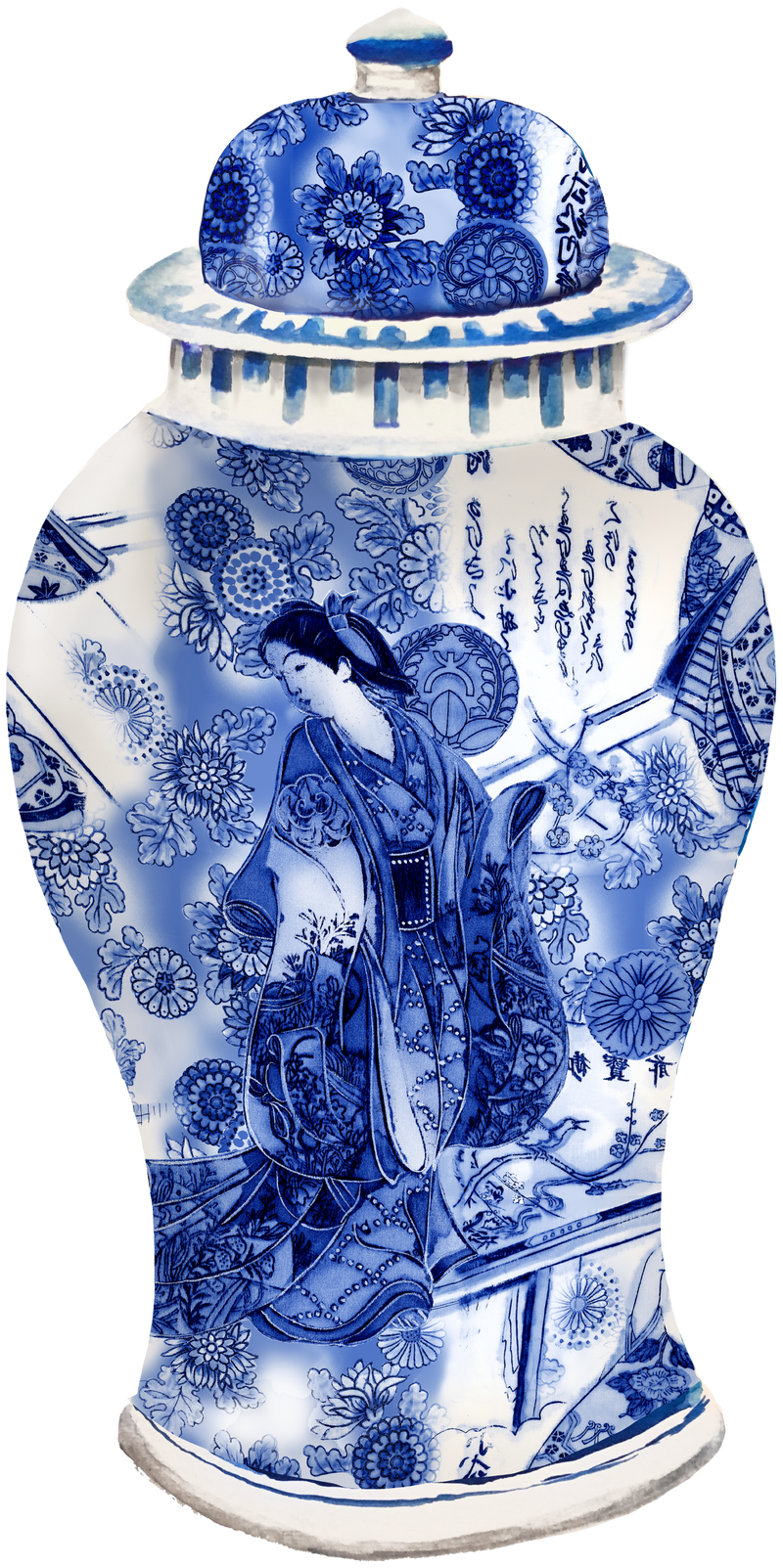 BLUE & WHITE GINGER JAR SHATTER STICK BUNDLE*
