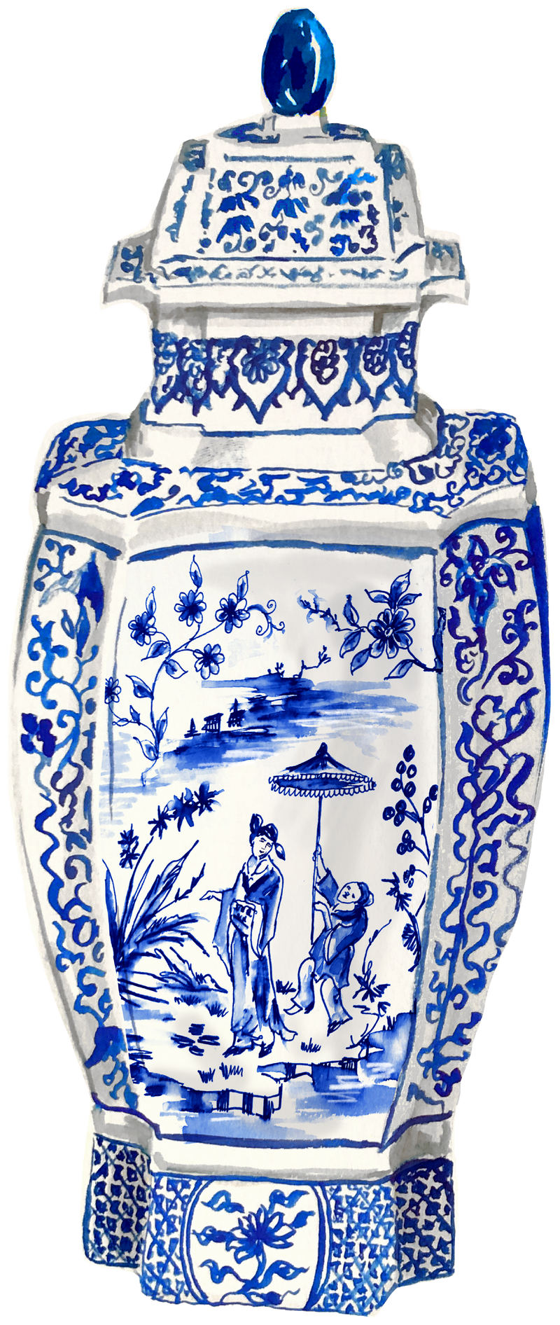 BLUE & WHITE GINGER JAR SHATTER STICK BUNDLE*