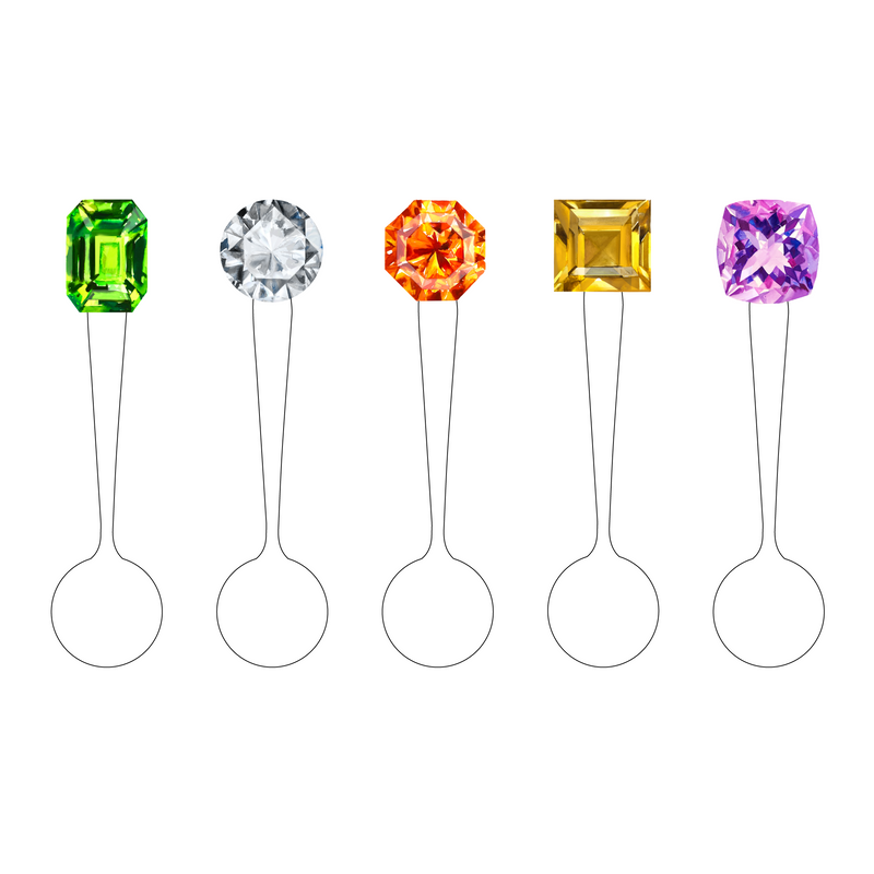 GEMSTONES ACRYLIC DEMITASSE SPOONS COMBO