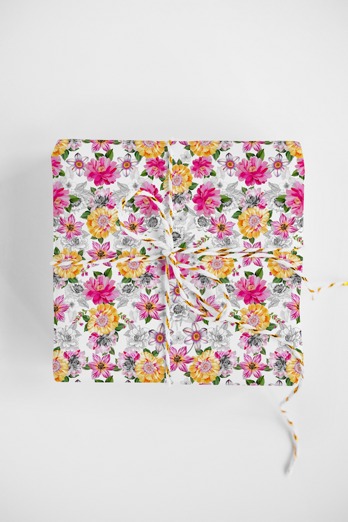 BEAUTEOUS BLOOMS DESIGNER GIFT WRAP ROLL