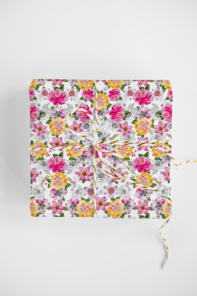BEAUTEOUS BLOOMS DESIGNER GIFT WRAP ROLL