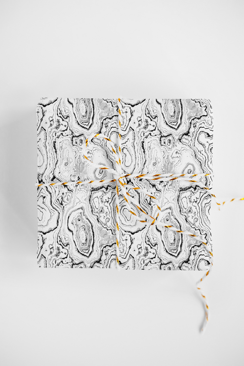 B&W GEODE DESIGNER GIFT WRAP ROLL