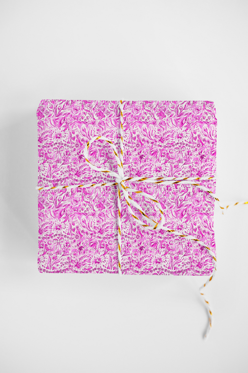 BUBBLEGUM BUNNIES DESIGNER GIFT WRAP ROLL*