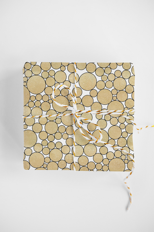 GOLDEN BUBBLES DESIGNER GIFT WRAP ROLL