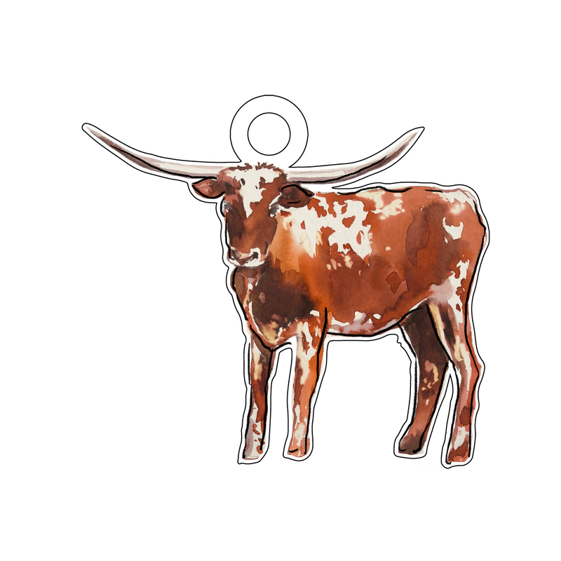 LONGHORN ACRYLIC GIFT TAG
