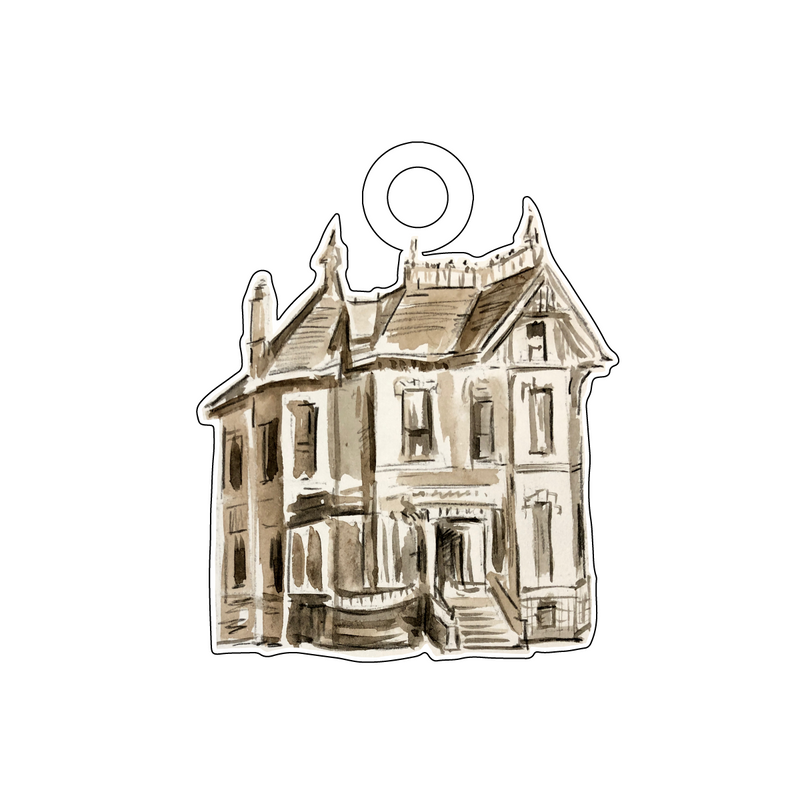 HAUNTED HOUSE ACRYLIC GIFT TAG