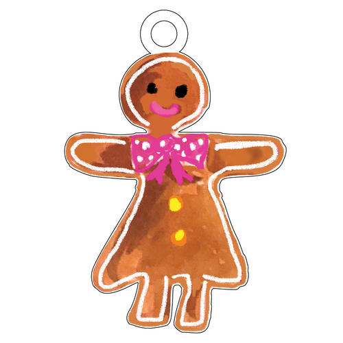 GINGERBREAD GIRL ACRYLIC GIFT TAG