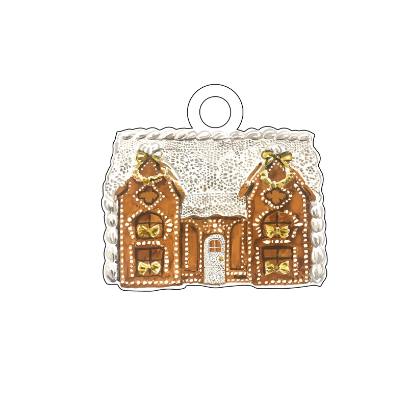 LACE GINGERBREAD HOUSE ACRYLIC GIFT TAG