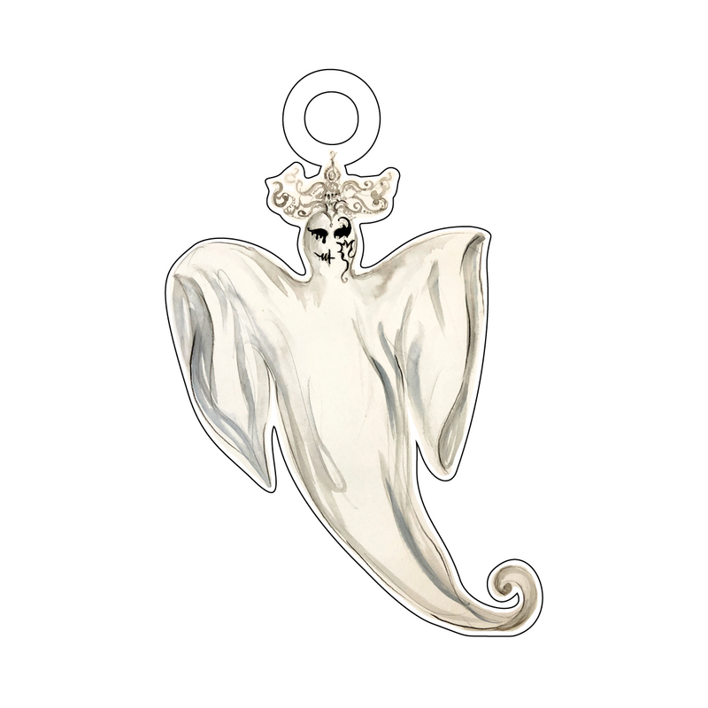 AVANT GARDE GHOST ACRYLIC GIFT TAG