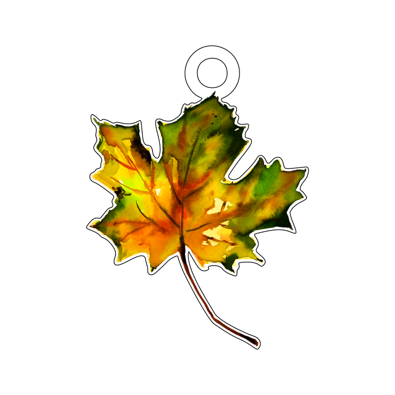 AUTUMN LEAF ACRYLIC GIFT TAG
