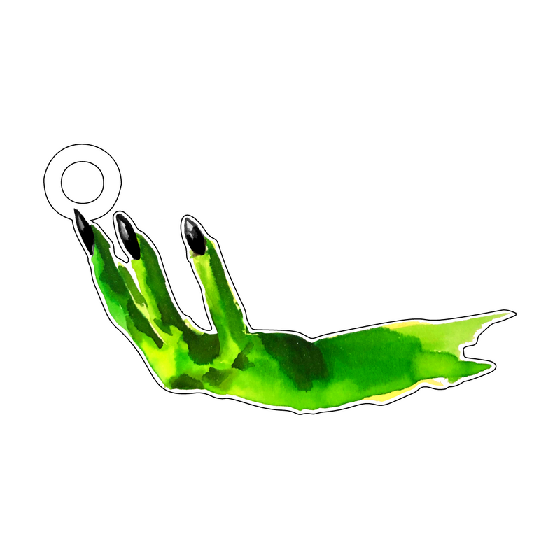 WITCH HAND ACRYLIC GIFT TAG