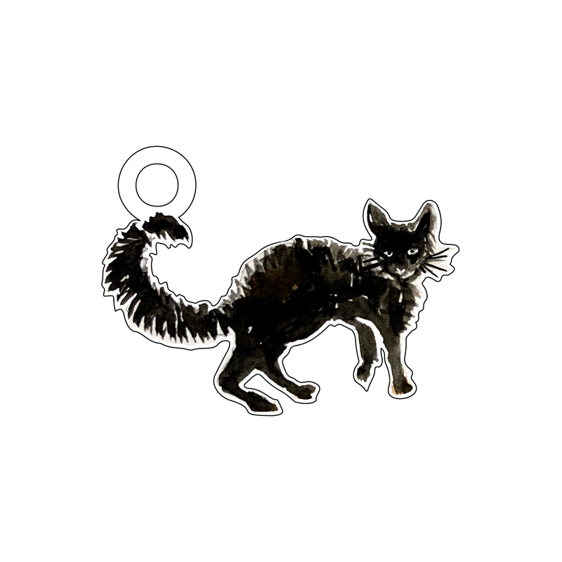 BLACK CAT ACRYLIC GIFT TAG