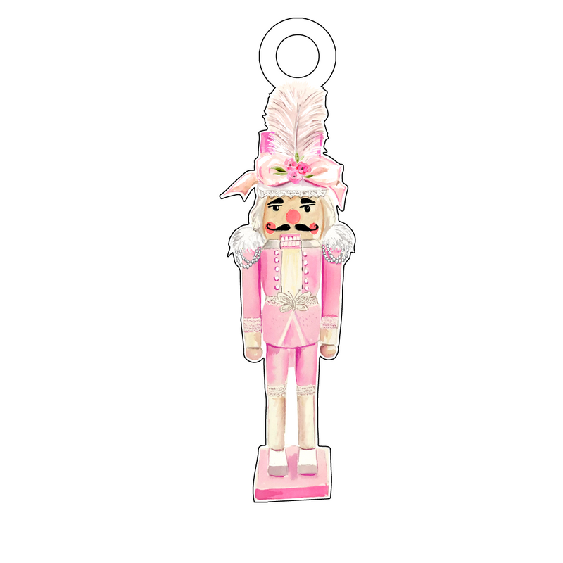 HAUTE PINK NUTCRACKER ACRYLIC GIFT TAG