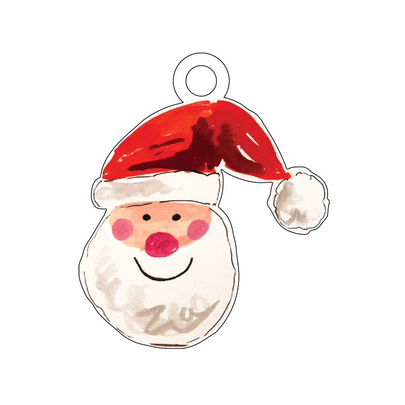 CUTE SANTA ACRYLIC GIFT TAG