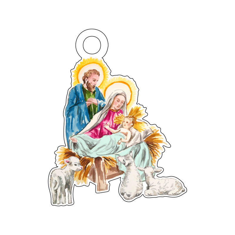 NATIVITY SCENE ACRYLIC GIFT TAG