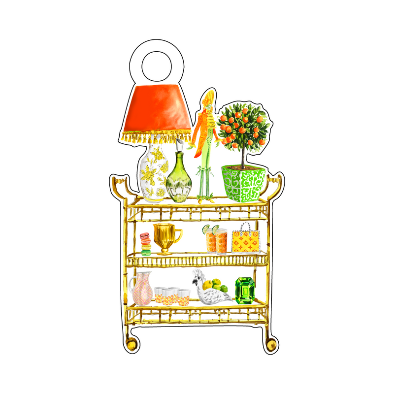 CITRUS CONTEMPO BAR CART ACRYLIC GIFT TAG