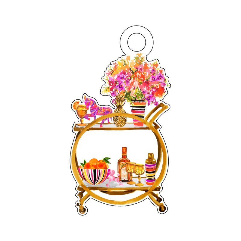 MODERNIZED SWANK BAR CART ACRYLIC GIFT TAG