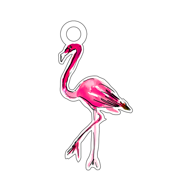 PRANCING FLAMINGO ACRYLIC GIFT TAG