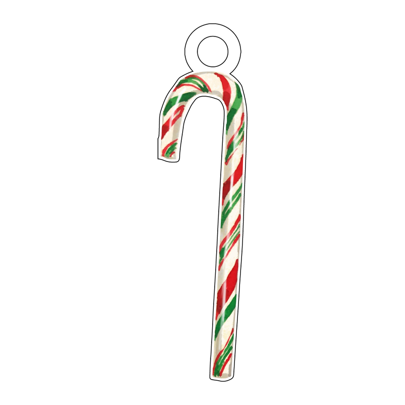 MERRY XMAS CANDY CANE ACRYLIC GIFT TAG