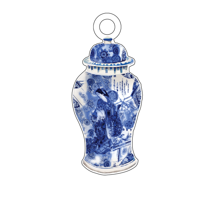 GEISHA GINGER JAR ACRYLIC GIFT TAG
