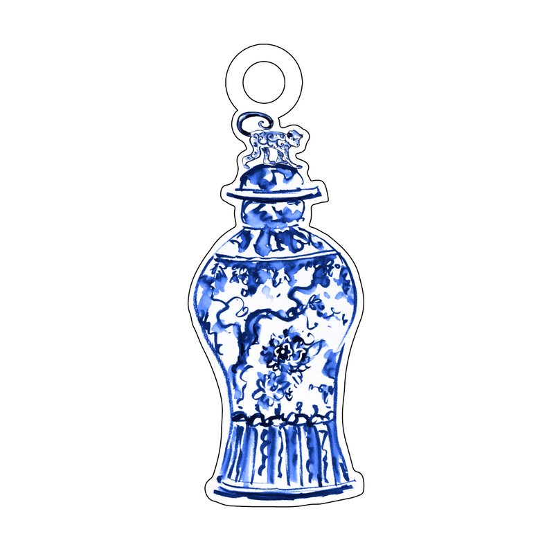 EXOTIC MONKEY GINGER JAR ACRYLIC GIFT TAG