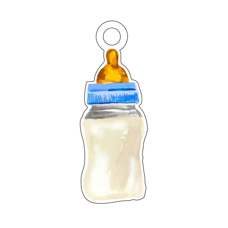 BABY BOTTLE BLUE ACRYLIC GIFT TAG
