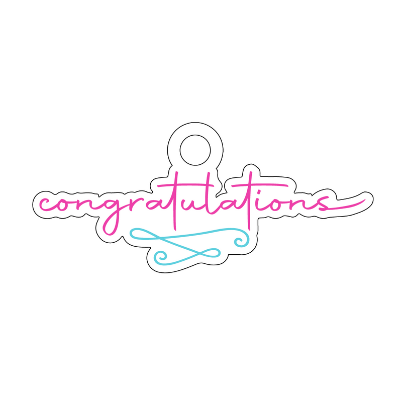 CONGRATULATIONS ACRYLIC GIFT TAG