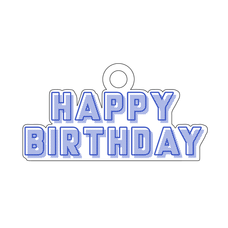 HAPPY BIRTHDAY AZUL ACRYLIC GIFT TAG