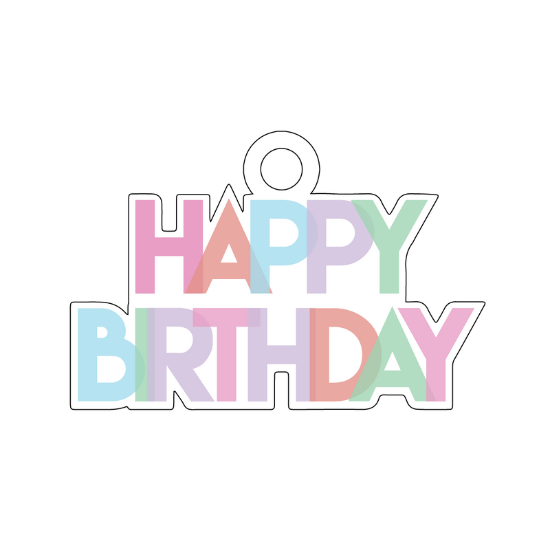 HAPPY BIRTHDAY PASTEL ACRYLIC GIFT TAG