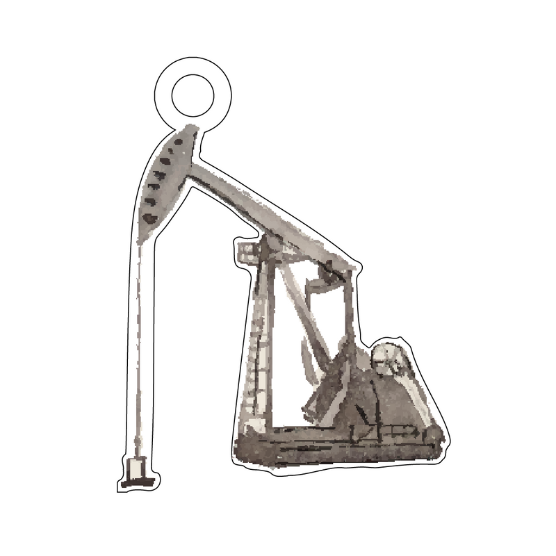OIL RIG ACRYLIC GIFT TAG