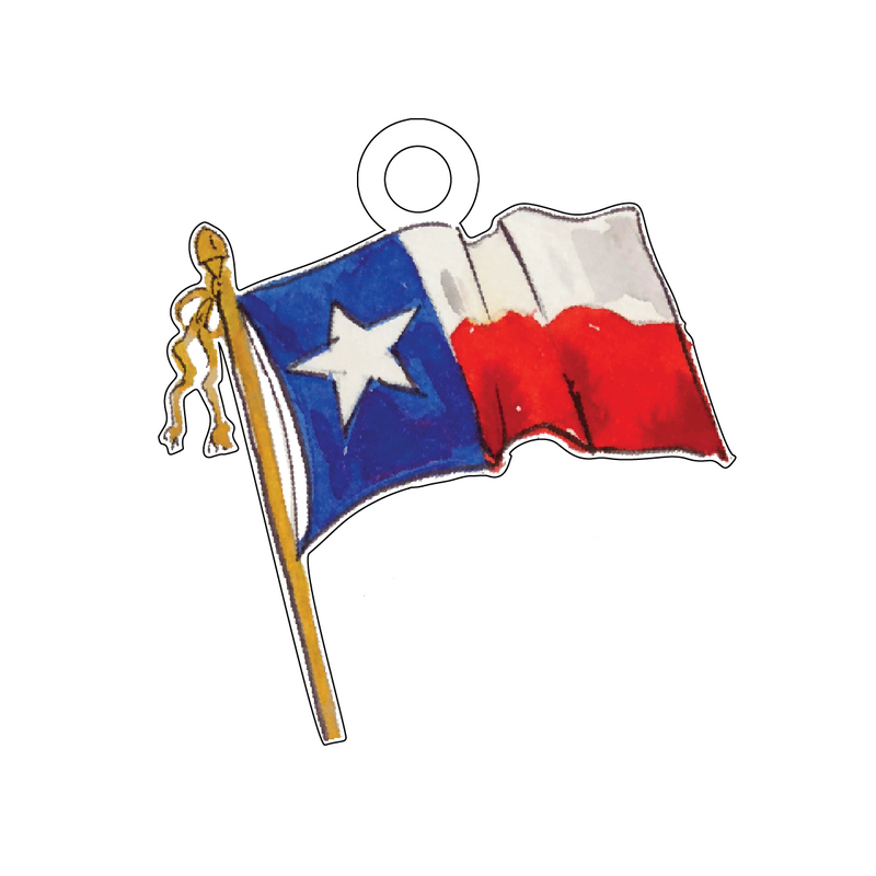TEXAS FLAG ACRYLIC GIFT TAG