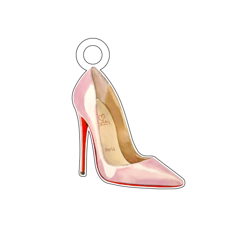 BLUSH PINK PUMP ACRYLIC GIFT TAG