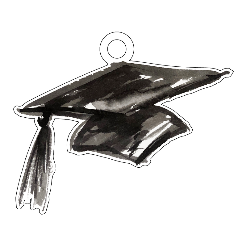GRADUATION CAP ACRYLIC GIFT TAG