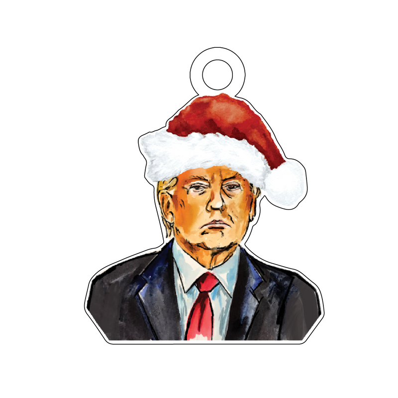 SANTA TRUMP ACRYLIC GIFT TAG