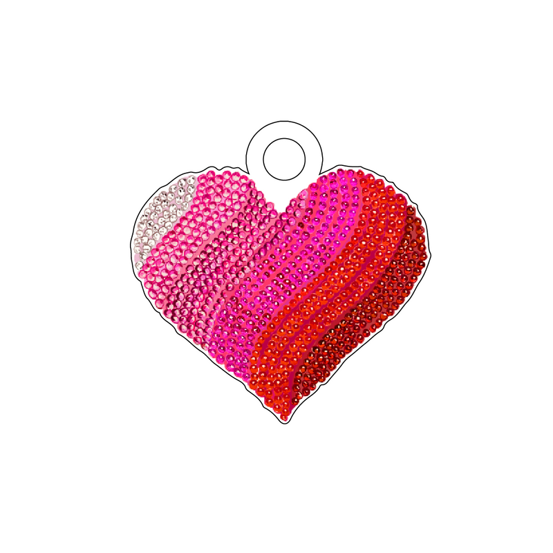 RHINESTONE OMBRE HEART ACRYLIC GIFT TAG