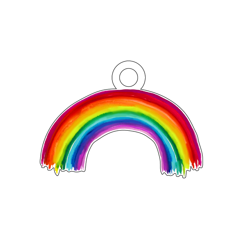 RAINBOW VIBES ACRYLIC GIFT TAG