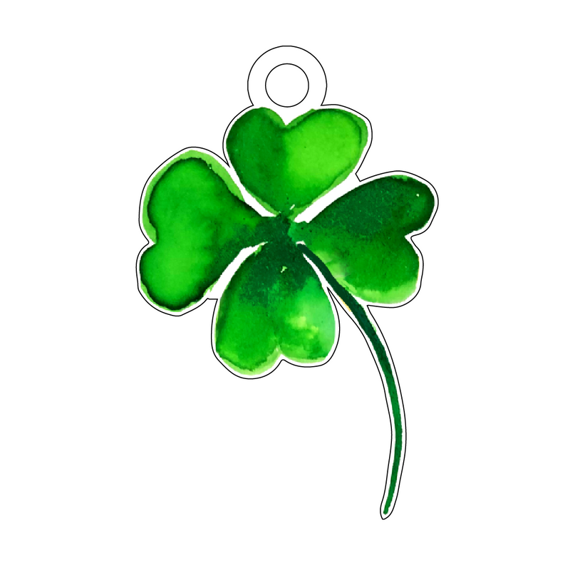 FOUR LEAF CLOVER ACRYLIC GIFT TAG