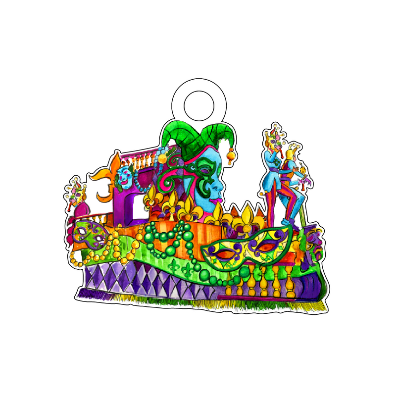 JOKER MARDI GRAS FLOAT ACRYLIC GIFT TAG