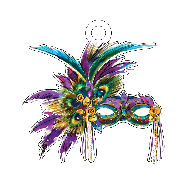 OVER THE TOP MASK ACRYLIC GIFT TAG